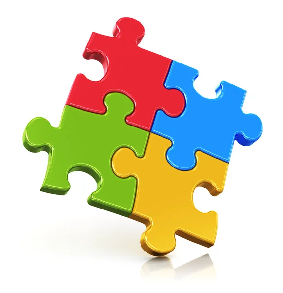 Color puzzle pieces — Stock Photo, Image