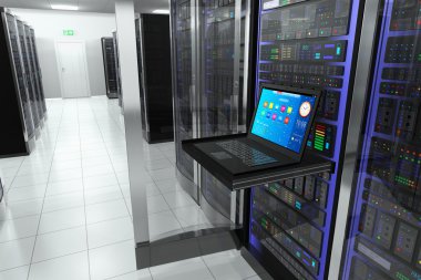 Terminal in server room clipart