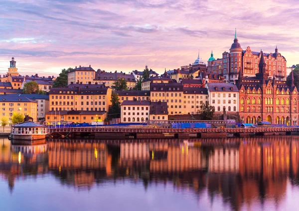 Večerní scenérie ze stockholm, Švédsko — Stock fotografie