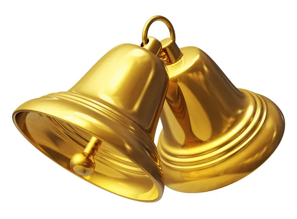 Golden Christmas bells — Stock Photo, Image