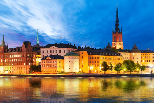 晚上风光的瑞典斯德哥尔摩 — 图库照片