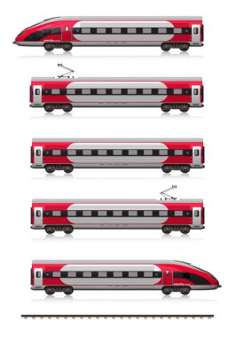 modern yüksek hızlı tren seti