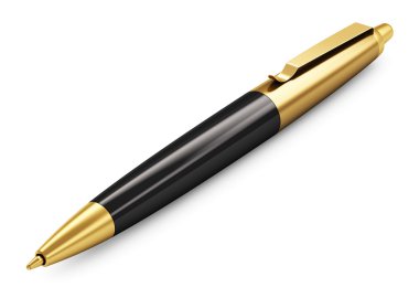 Gold ballpoint pen clipart