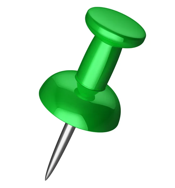 Green pushpin — Stock Photo, Image