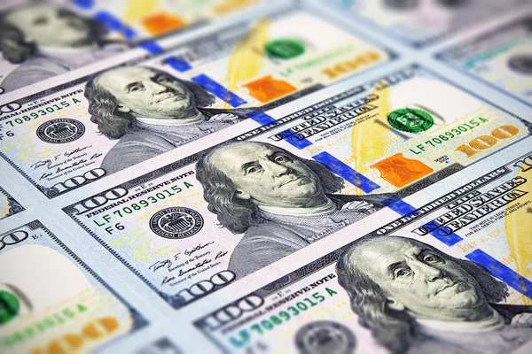 New 100 US dollar banknotes — Stock Photo, Image