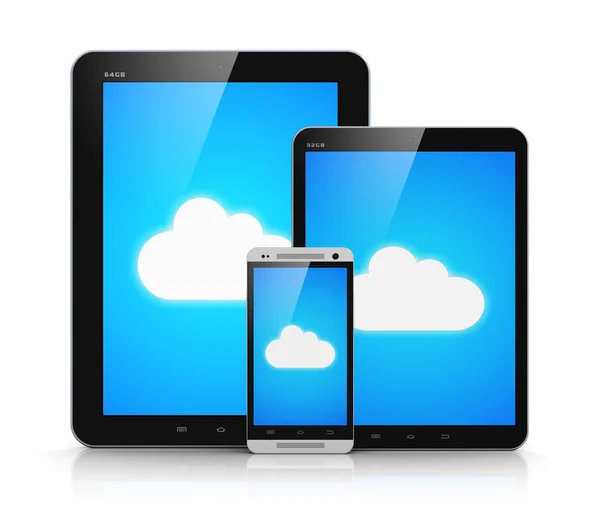 Cloud computing su dispositivi mobili — Foto Stock