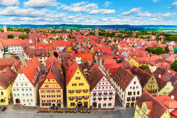 Aerial panorama of Rothenburg ob der Tauber, Germany — Stock Photo, Image
