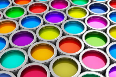 Color paint cans clipart