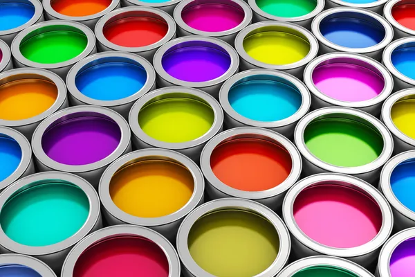 Latas de pintura de color — Foto de Stock