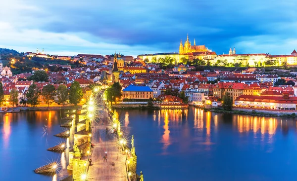 Paisagem noturna de Praga, República Checa — Fotografia de Stock