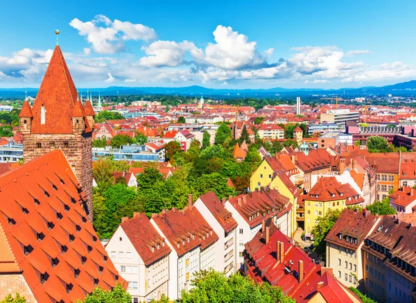 Panorama aéreo de Nuremberga, Alemanha — Fotografia de Stock