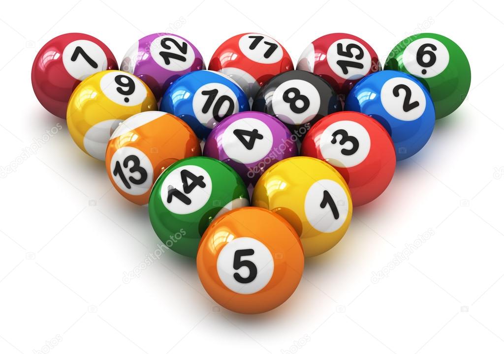 Set of color billiard balls