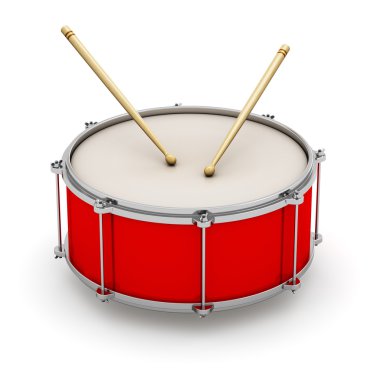 Red drum with drumsticks clipart