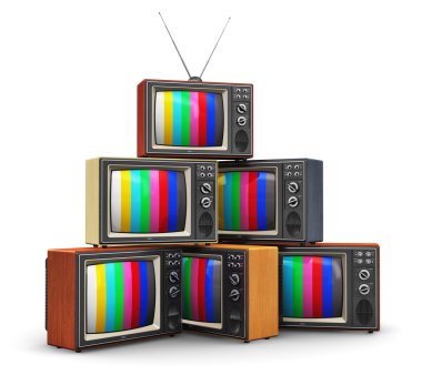 yığın eski tv renk
