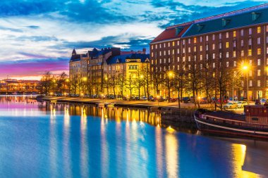 Evening scenery of Helsinki, Finland clipart