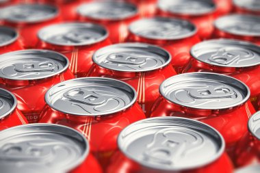 Macro view of drink cans clipart