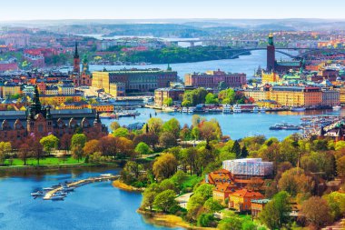 Aerial panorama of Stockholm, Sweden clipart