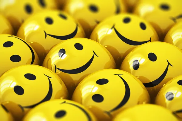 Gelukkig gele smileys — Stockfoto