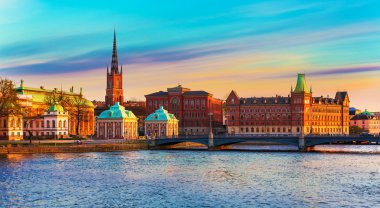 Stockholm 'de eski bir kasaba, İsveç