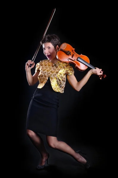 Dancing violinist — Stock Photo, Image