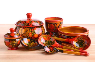 khokhloma mutfak eşyaları
