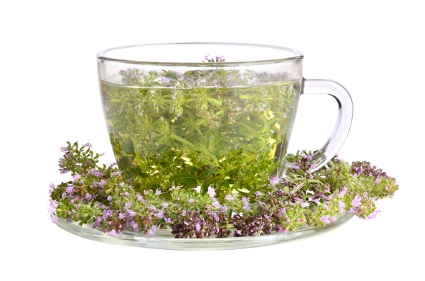 Zielona herbata z macierzanką — Zdjęcie stockowe