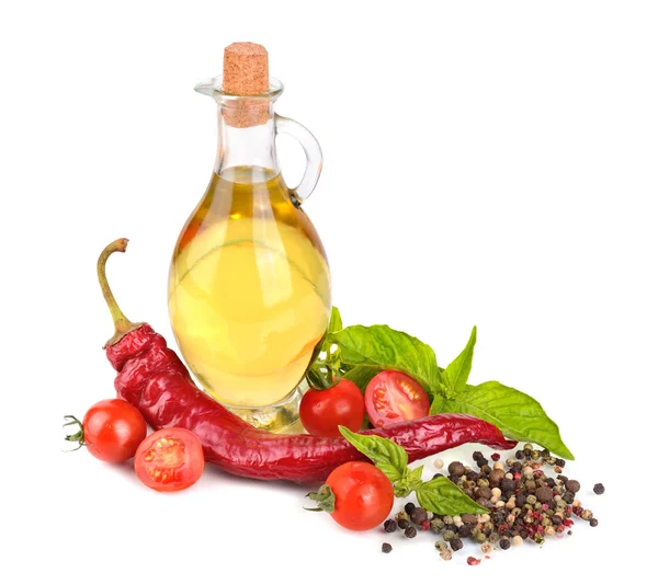 Olive oil with spices — Stock Photo, Image