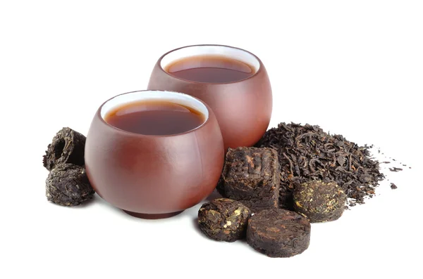 Black pu-erh tea — Stock Photo, Image