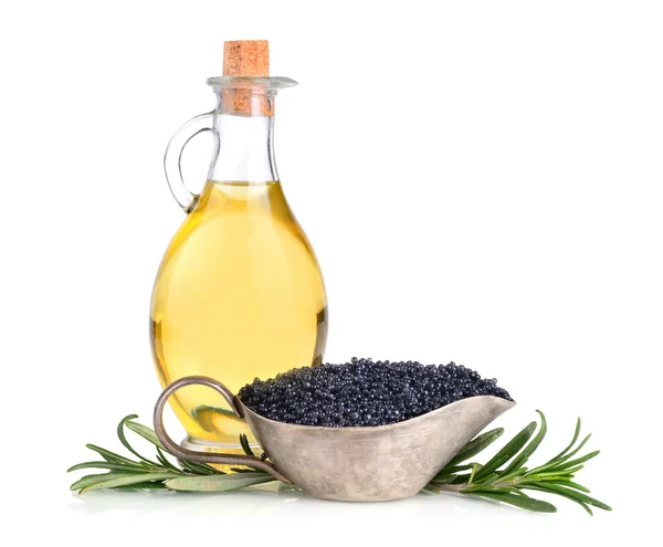 Olivenöl und Kaviar — Stockfoto