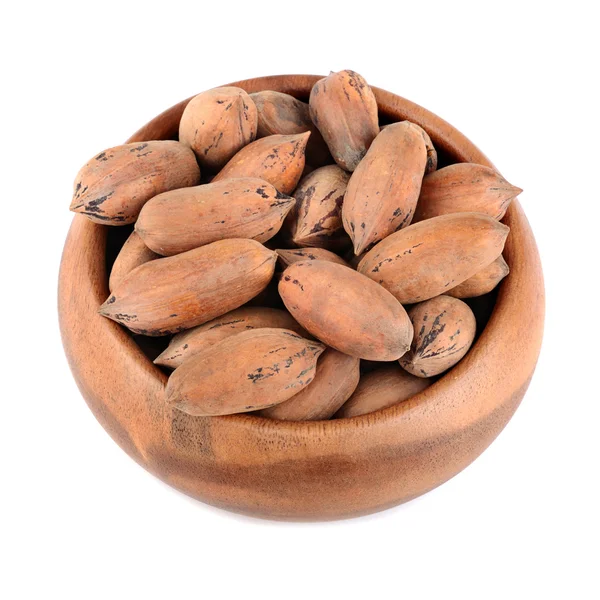 Pecan nuts in bowl — Stock Photo, Image