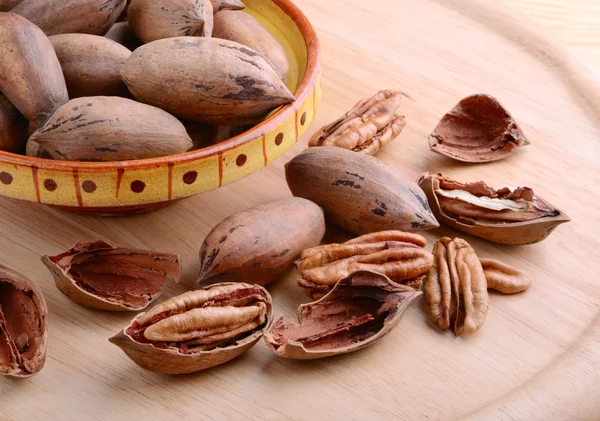 Pecan nuts closeup — Stock Photo, Image