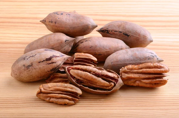 Pecan nötter närbild — Stockfoto