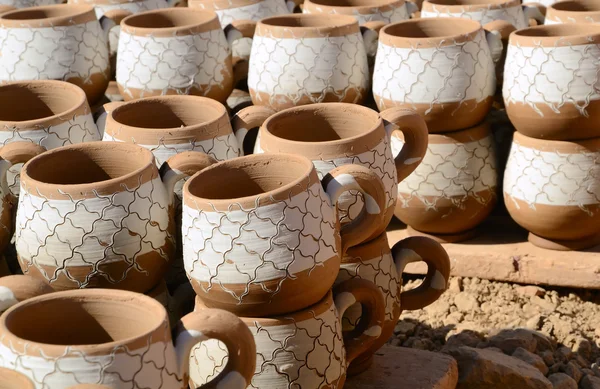 Clay mugs — Stock Photo, Image