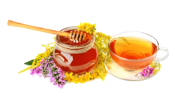 茶和蜂蜜 — 图库照片