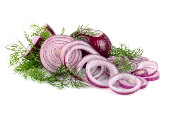 Red onion rings — Stock Photo, Image