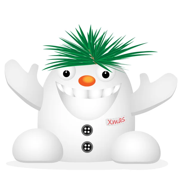 Funny snowman — Stock Vector