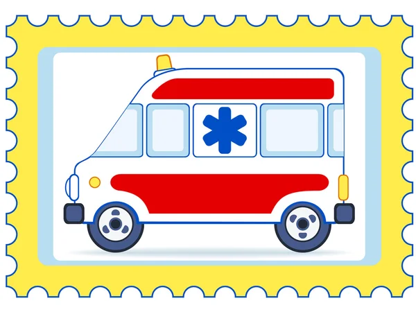 Ambulance postzegel — Stockvector