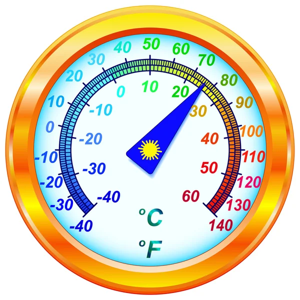 Zifferblatt-Thermometer — Stockvektor