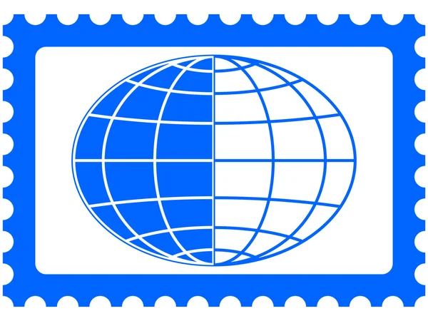 Globo sobre carimbo —  Vetores de Stock