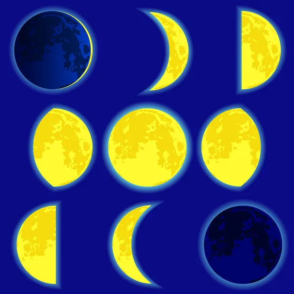 Lunar phase — Stock Vector