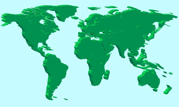 Mappa del mondo estruso — Vettoriale Stock