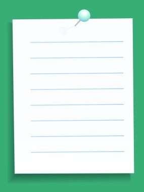 bir iğne ile sabit not kağıdı