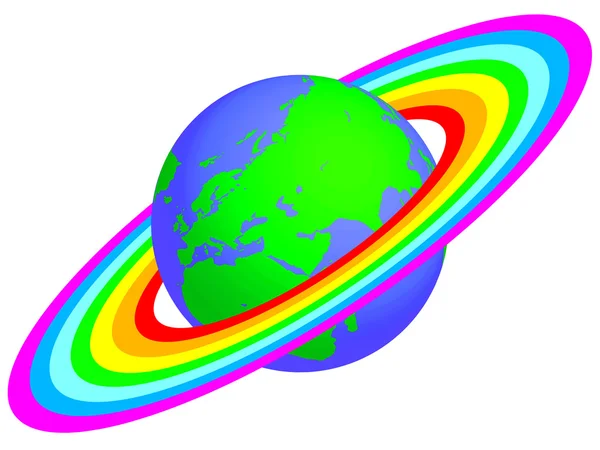 彩虹环的各种设计地球仪. — 图库矢量图片