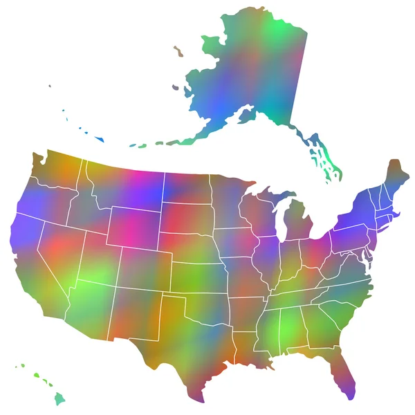 Motley map of USA — Stock Vector