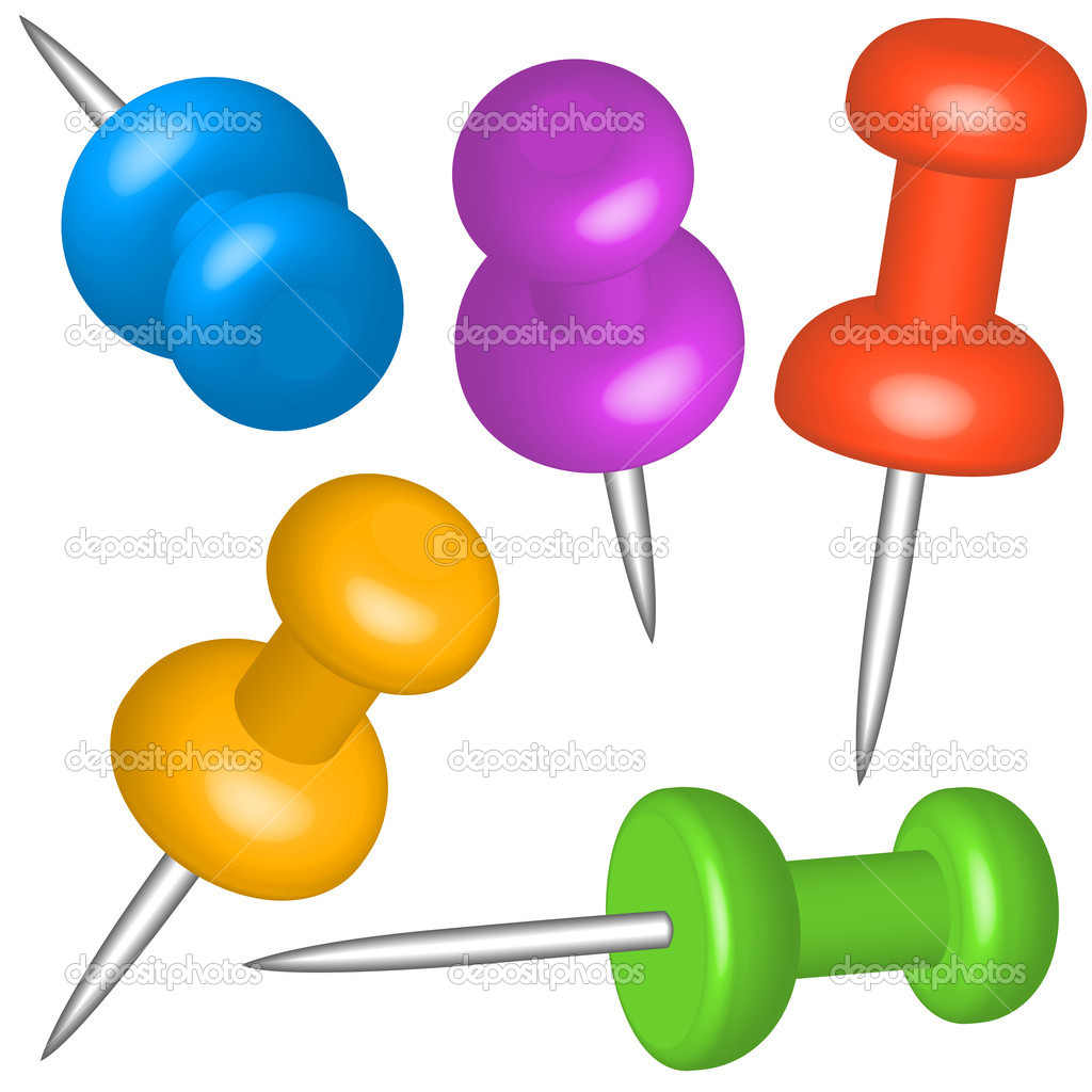 Thumbtacks — Stock Vector © AlexanderZam 36351853