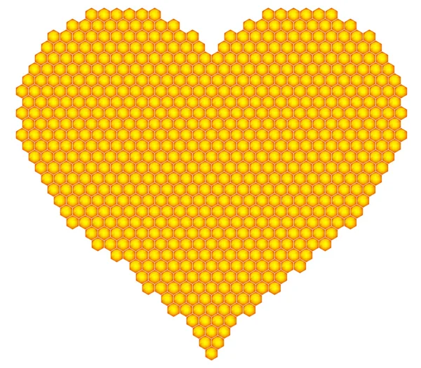 Honeycomb heart — Stock Vector