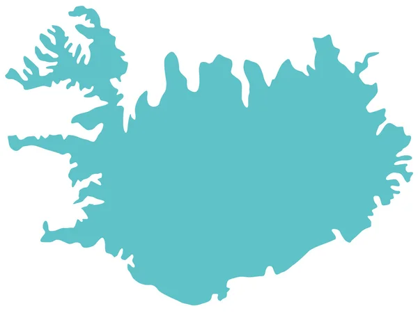 Landkarte von Island — Stockvektor