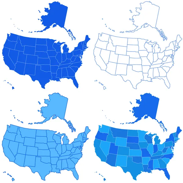 Estados Unidos mapa conjunto — Vector de stock