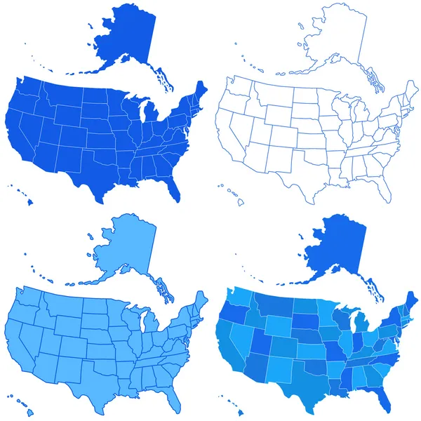 Usa-Kartensatz — Stockvektor