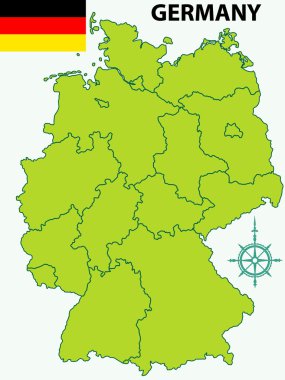 kaart van Duitsland en vlag